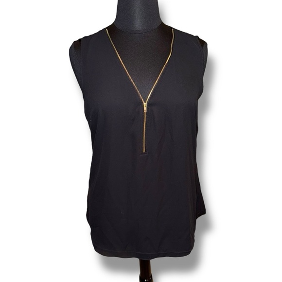 CITY CHIC Sexy Zip Top - Plus 16 (Small) Black / Gold - Picture 2 of 11